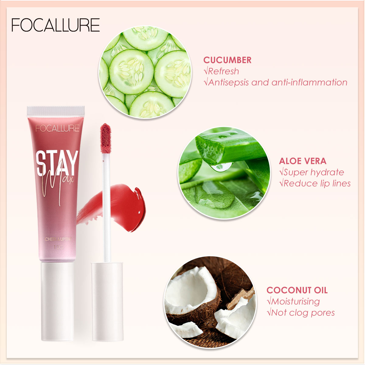 Focallure moisturizing Lip & Cheek Tint