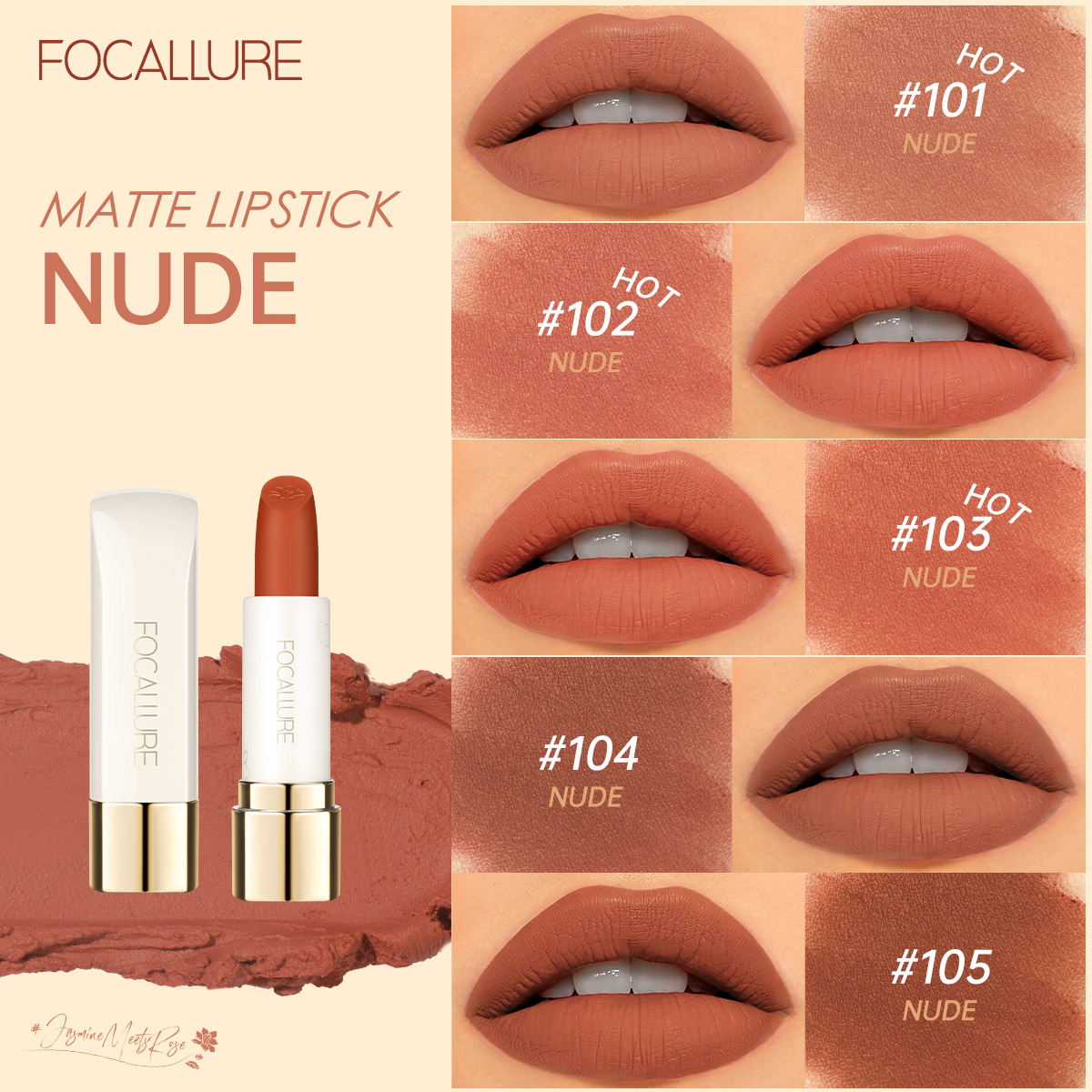 focallure rose jasmine lipstick