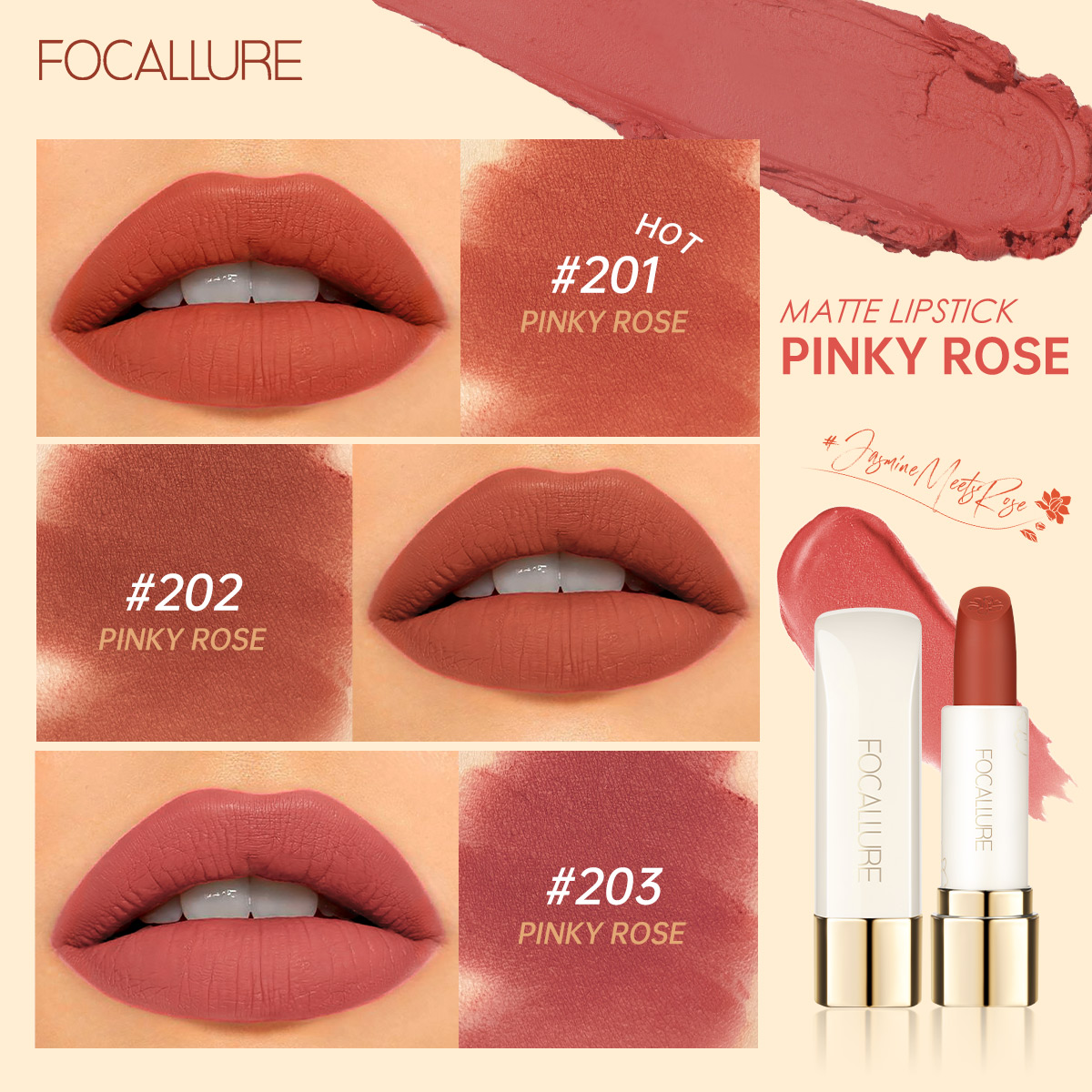 focallure rose jasmine lipstick