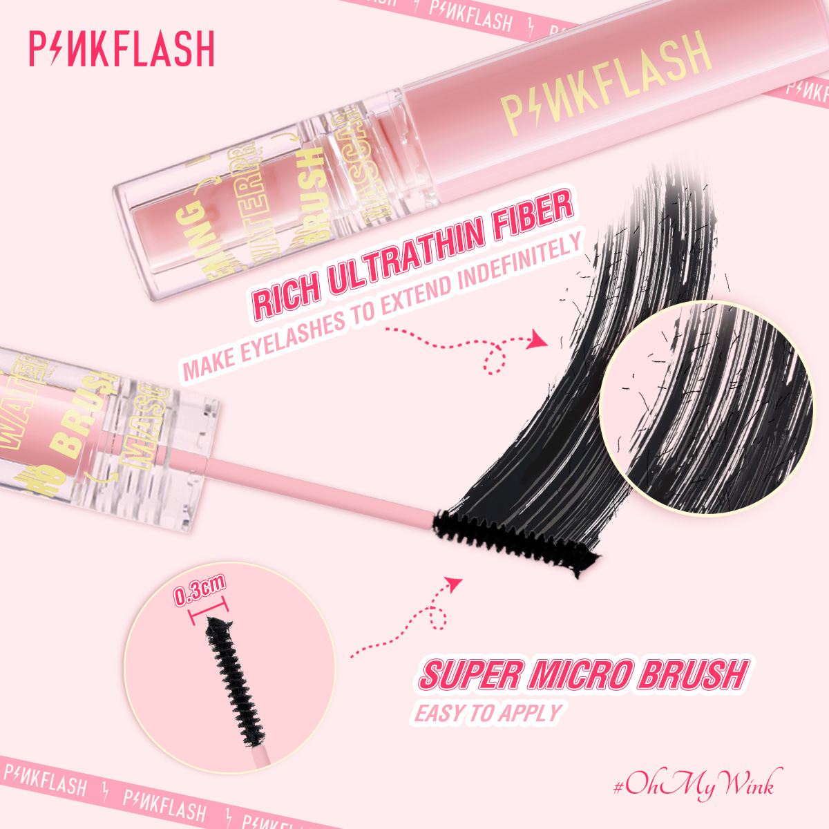 PinkFlash Micro Brush Mascara